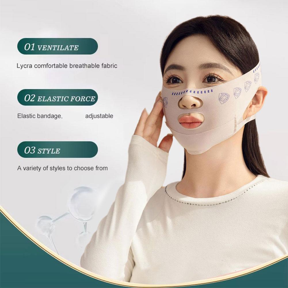 thumbnail image 5 of SGACAI Vendaje facial en V con elasticidad sin costuras para mejorar el vendaje de mentón doble fino., 5 of 7
