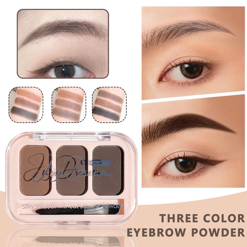 thumbnail image 2 of Wartleves Polvo para cejas de 3 colores, polvo delicado que fija el maquillaje, resistente al sudor y al agua;, 2 of 7