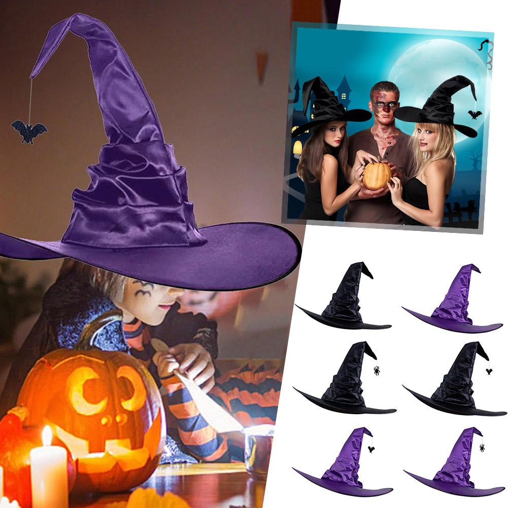 thumbnail image 2 of SGACAI Sombrero de bruja de Halloween, disfraz de mago para hombres y mujeres, cosplay * Araña colgante, 2 of 7