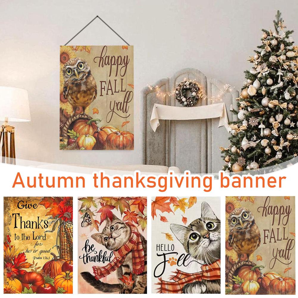 thumbnail image 3 of Ruifaya Banner de feliz Acción de Gracias de otoño Decoración para fiesta de Acción de Gracias Leves Maple, 3 of 7