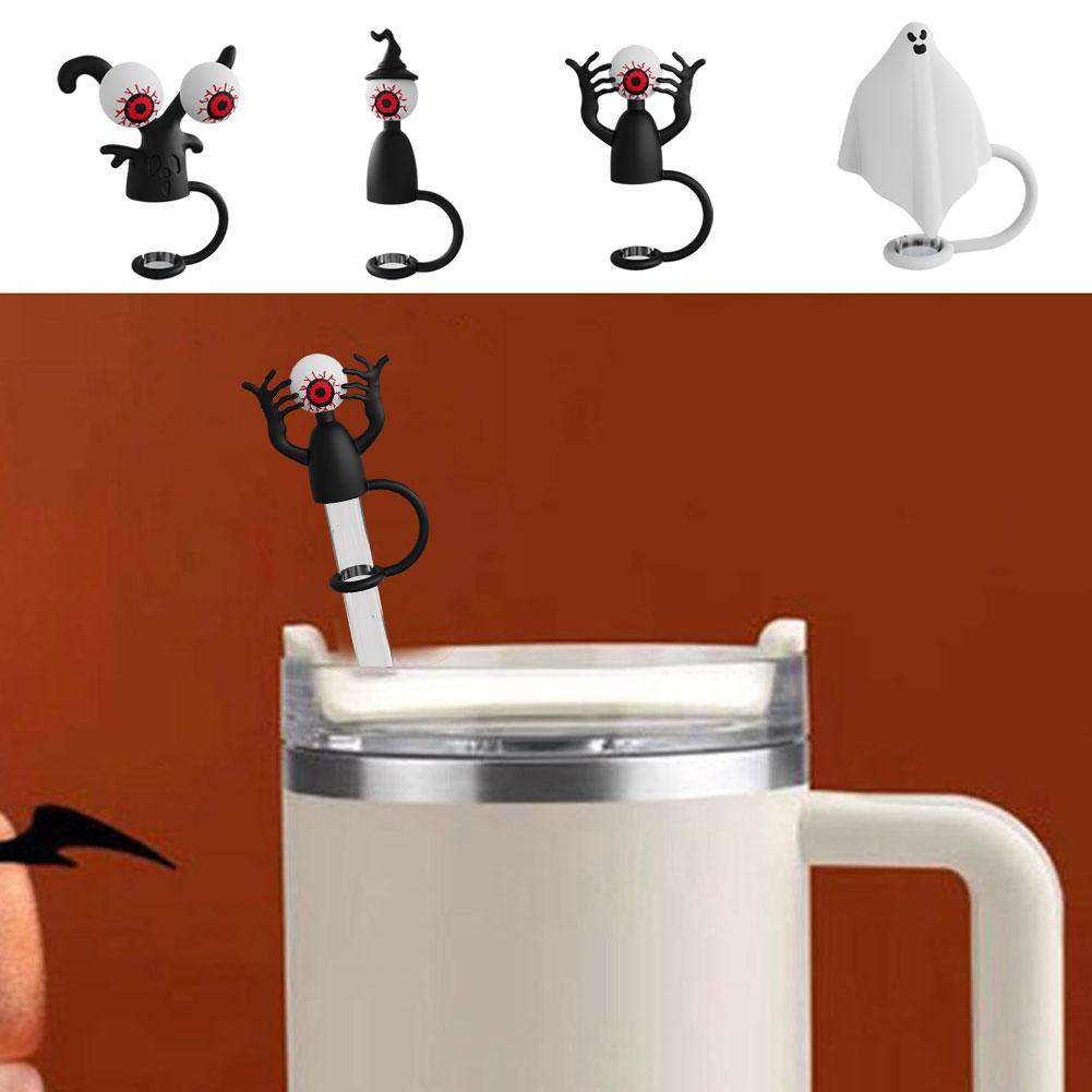 thumbnail image 2 of Ruifaya Tapa de paja con forma de fantasma de Halloween, tapa de paja para taza Gastanli, tapón antipolvo de 6 a 10 mm ﻿θÆ, 2 of 7