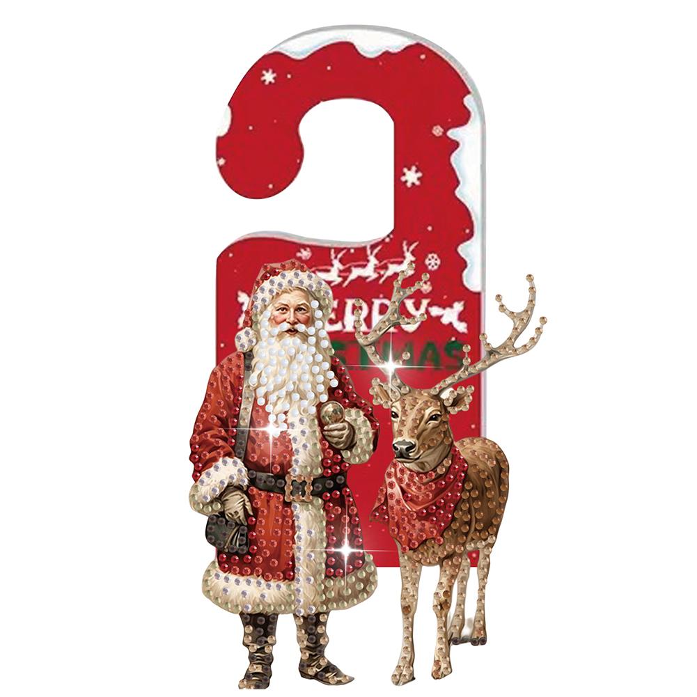 thumbnail image 5 of Ruifaya Adornos colgantes para puerta de Navidad, adornos de diamantes para pomo de puerta de Navidad, adornos para pomo de puerta de Navidad, colgantes para colgar en forma de árbol de Navidad, par, 5 of 7