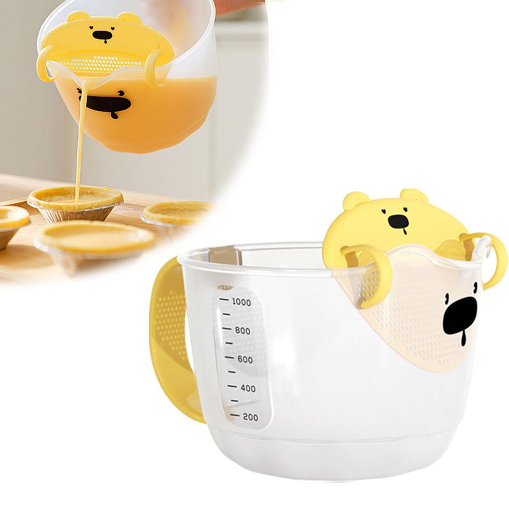 thumbnail image 3 of Ruifaya Taza medidora de filtración de líquido de huevo con escala, con placa de filtro para cocina, panadero/, 3 of 7