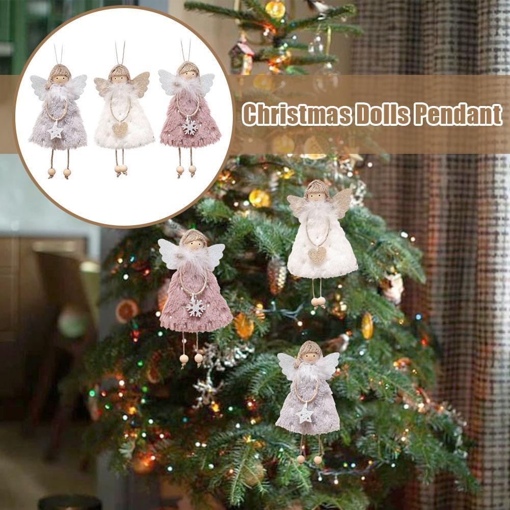 thumbnail image 2 of Ruifaya Colgantes de muñecos de ángel, muñecos de ángel de peluche colgantes de Navidad, lindos adornos de ángel para árbol de Navidad, muñecos de ángel esponjosos colgantes de Navidad para decoraci, 2 of 7