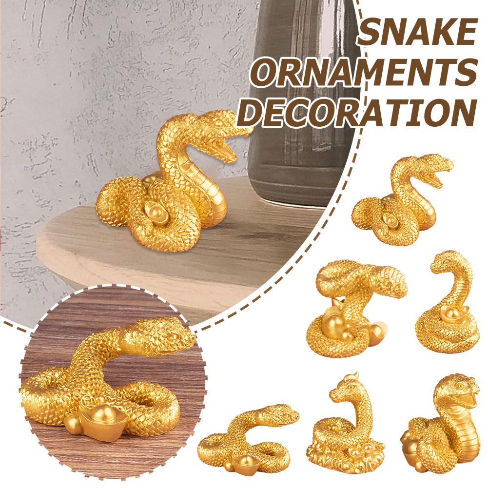 thumbnail image 2 of SGACAI Figura de serpiente Feng Shui HFSAZJ, estatuas de Feng Shui del año 2025 de la serpiente, adorno de serpiente dorada con monedas de Feng Shui, figura de serpiente, escultura de serpiente par, 2 of 7