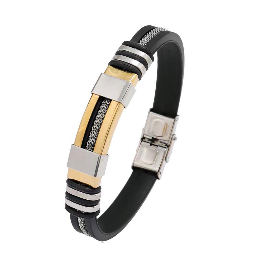 thumbnail image 4 of SGACAI Nueva pulsera de desintoxicación de acero de titanio estilo punk para hombres, pulseras de silicona B3V8 θш, 4 of 7