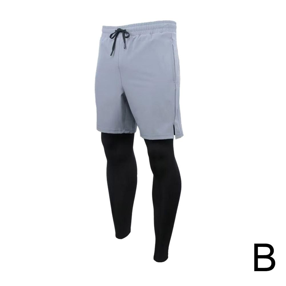 thumbnail image 5 of Wartleves Pantalones de running para hombre Mallas deportivas de compresión 2 en 1 de secado rápido para fitness y gimnasio, 5 of 7
