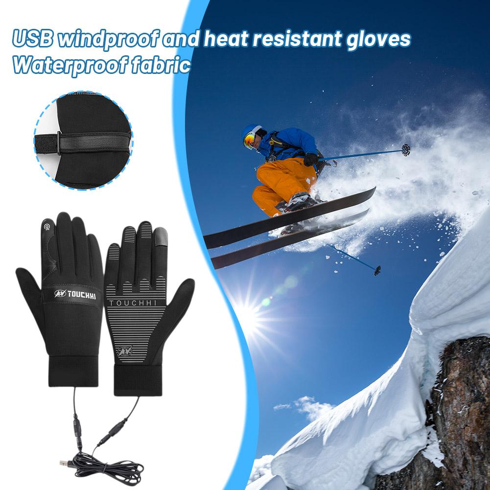 thumbnail image 2 of SGACAI Guantes eléctricos calefactados por USB, recargables, con pantalla táctil, para motocicleta, 2 of 7
