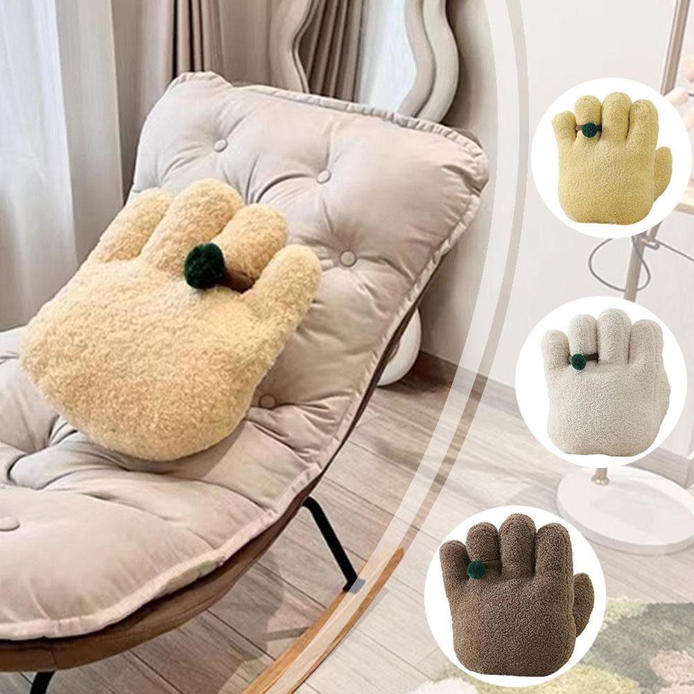 thumbnail image 3 of Wartleves Almohada de palma de estilo nórdico que simula el uso de cinco dedos en forma de mano, 3 of 7