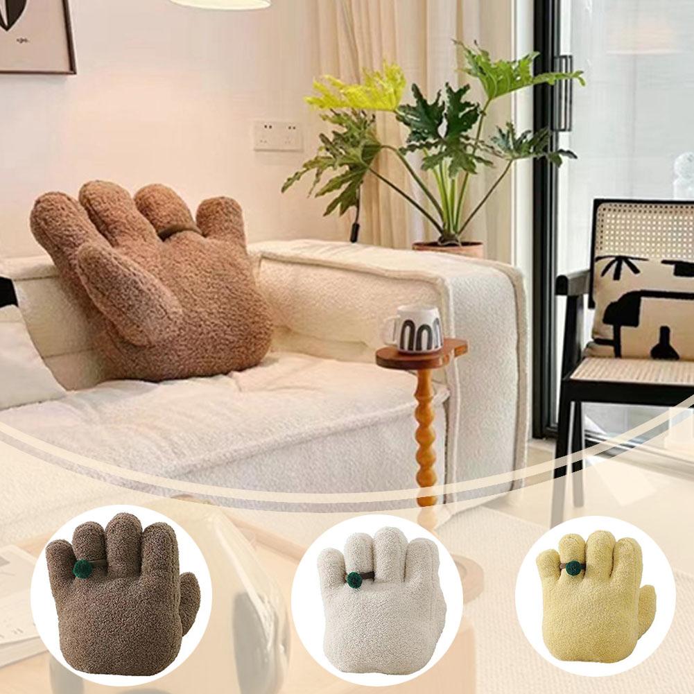 thumbnail image 2 of Wartleves Almohada de palma de estilo nórdico que simula el uso de cinco dedos en forma de mano, 2 of 7