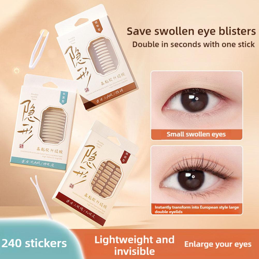 thumbnail image 4 of Wartleves GECOMO 240 piezas Parche invisible adhesivo impermeable para párpados dobles apto para maquillaje, 4 of 7