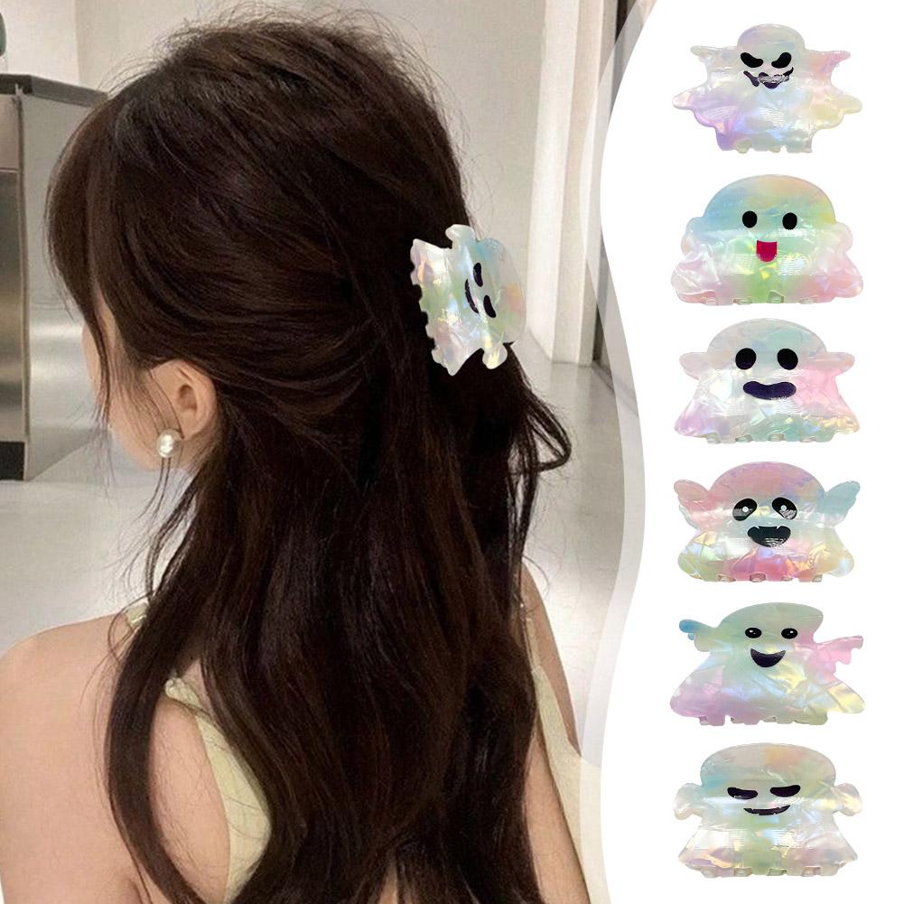 thumbnail image 3 of Wartleves Pinzas para el pelo con forma de fantasma para Halloween, pinzas para el pelo con forma de fantasma con efecto láser, pinzas bonitas para Halloween, bonitas pinzas para el pelo con forma de, 3 of 7