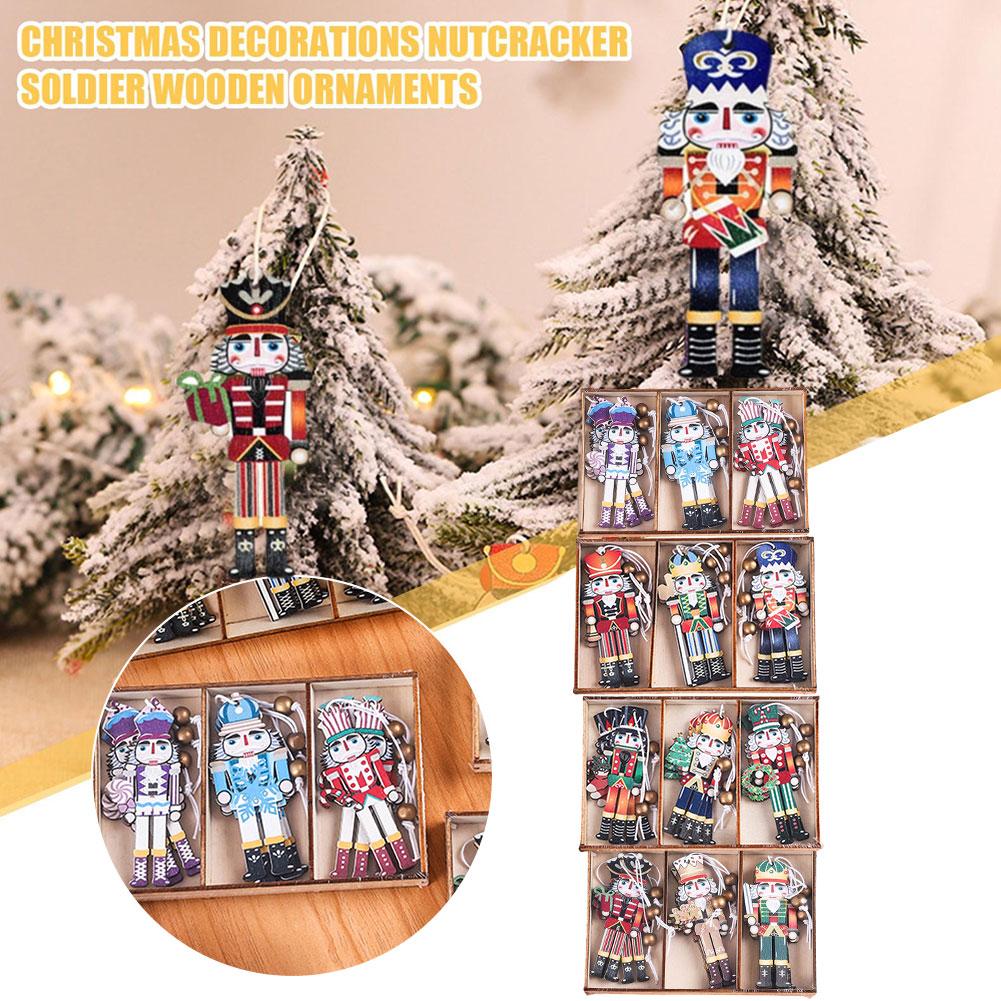 thumbnail image 3 of Wartleves Cascanueces de madera para árbol de Navidad, adorno colgante para fiesta de Halloween, 3 of 7