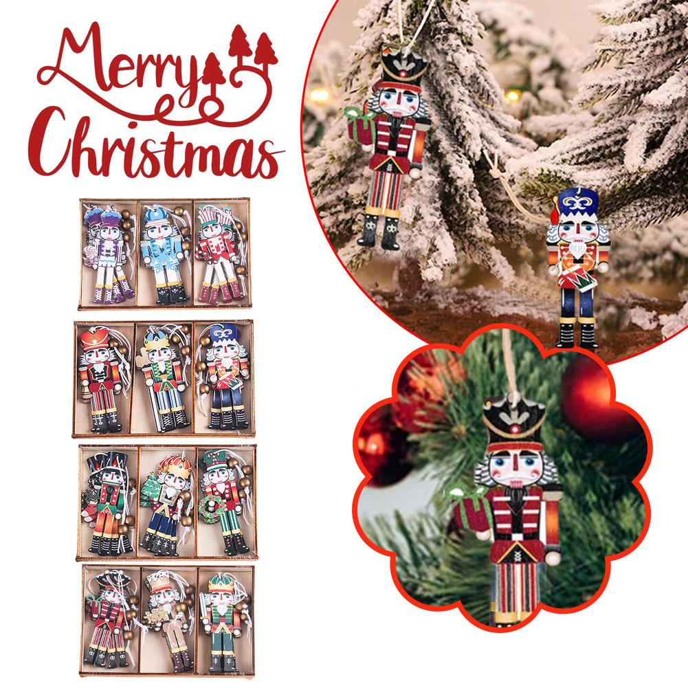 thumbnail image 2 of Wartleves Cascanueces de madera para árbol de Navidad, adorno colgante para fiesta de Halloween, 2 of 7