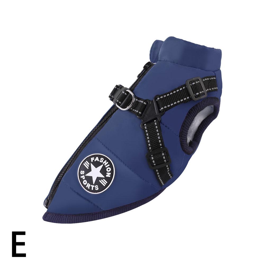 thumbnail image 4 of Ruifaya Ropa abrigada para mascotas Abrigo impermeable de algodón para perros Traje de invierno Chaleco integrado, 4 of 7