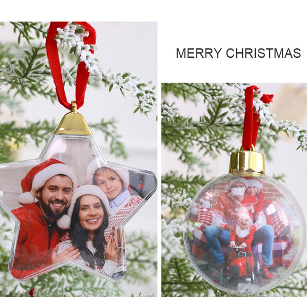 thumbnail image 3 of Ruifaya Bola de adorno para fotos de Navidad, adorno de marco de fotos colgante de plástico transparente para Navidad, adornos para fotos familiares, decoración para árbol de Navidad, marcos de foto, 3 of 7