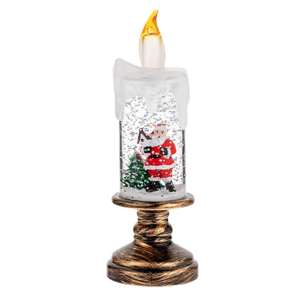 thumbnail image 4 of Ruifaya Luces de vela sin llama con forma de bola de nieve navideña, luces de vela sin llama con pilas impermeables para Navidad, luces navideñas para decoración de mesa navideña, 4 of 7