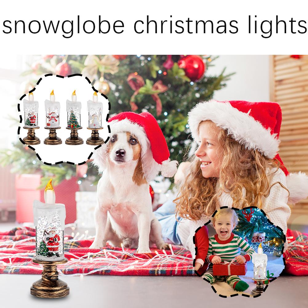 thumbnail image 3 of Ruifaya Luces de vela sin llama con forma de bola de nieve navideña, luces de vela sin llama con pilas impermeables para Navidad, luces navideñas para decoración de mesa navideña, 3 of 7