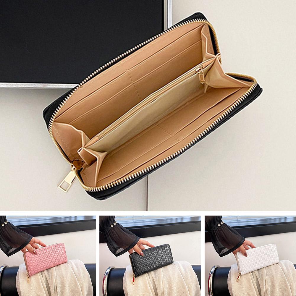 thumbnail image 2 of Wartleves Cartera larga tejida de cuero PU 2024:, ¡mucho!, 2 of 7