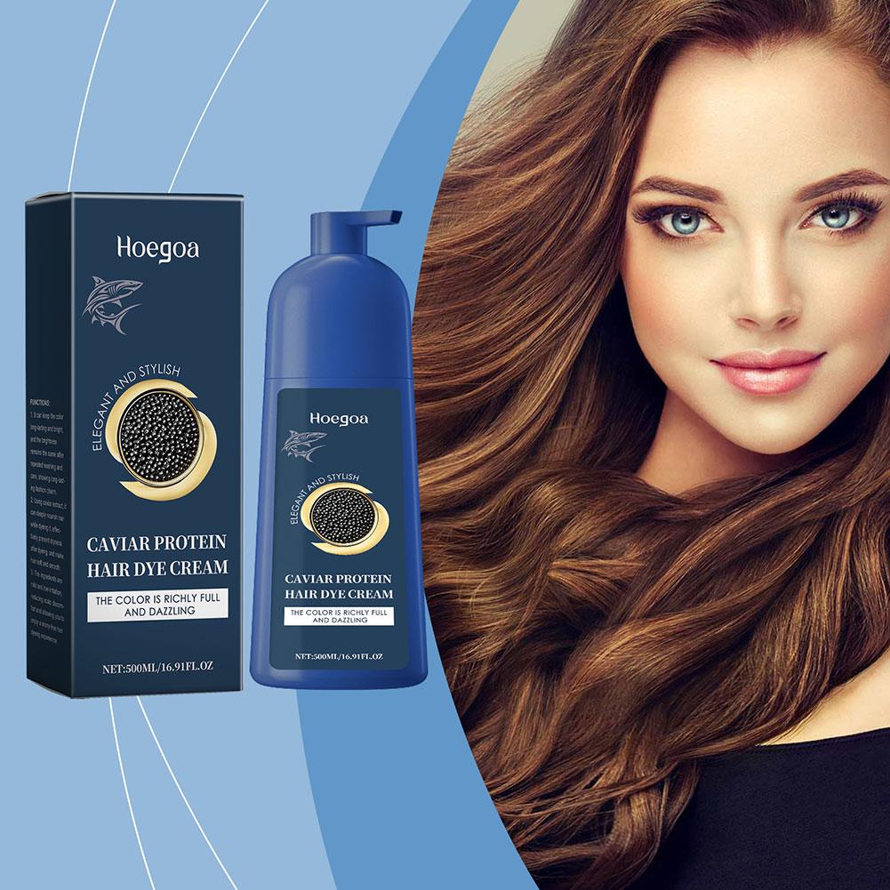 thumbnail image 2 of SGACAI Champú colorante vegetal suave para cabello con crema colorante de proteína de caviar, 2 of 7
