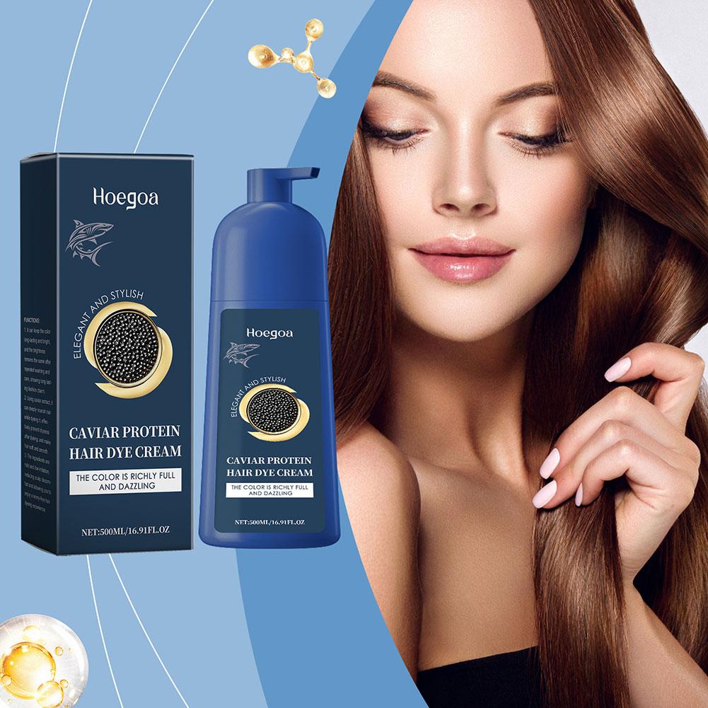 thumbnail image 3 of SGACAI Champú colorante vegetal suave para cabello con crema colorante de proteína de caviar, 3 of 7