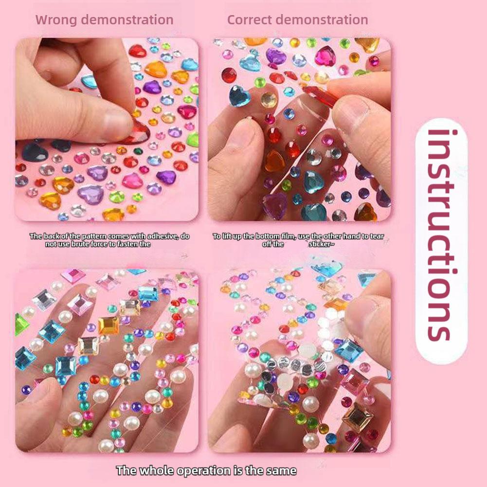 thumbnail image 2 of Ruifaya Pegatinas de maquillaje DIY Pegatinas 3D Gemas para ojos y rostros Pegatinas con purpurina T7N7, 2 of 7