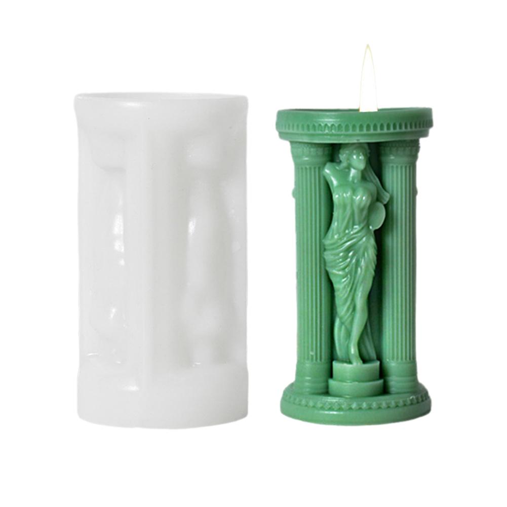thumbnail image 5 of Wartleves Molde de silicona para velas aromáticas con forma de diosa, para hacer tú mismo, para decoración, regalos, manualidades, molde para jabón \β, 5 of 7