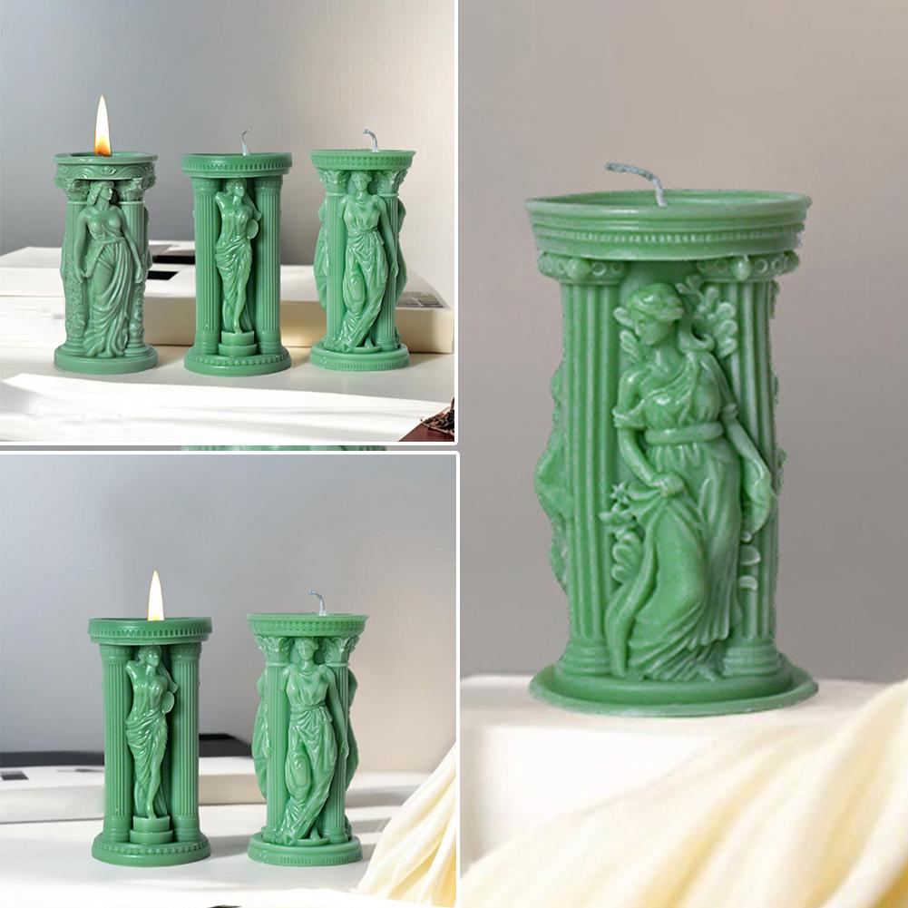 thumbnail image 2 of Wartleves Molde de silicona para velas aromáticas con forma de diosa, para hacer tú mismo, para decoración, regalos, manualidades, molde para jabón \β, 2 of 7