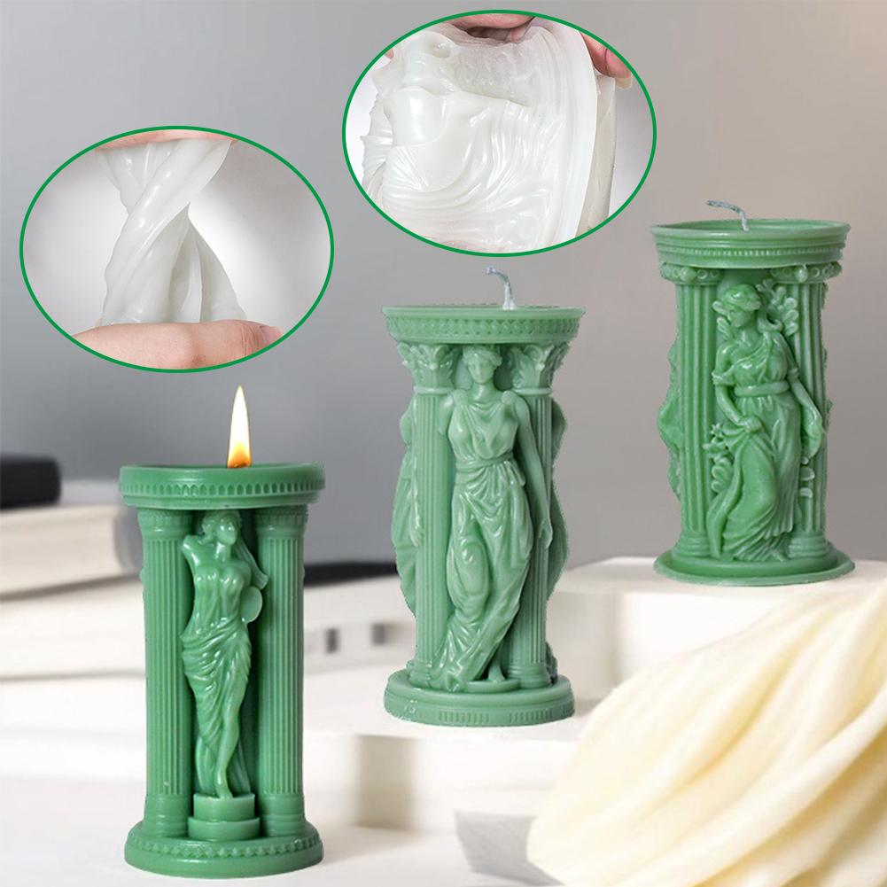 thumbnail image 4 of Wartleves Molde de silicona para velas aromáticas con forma de diosa, para hacer tú mismo, para decoración, regalos, manualidades, molde para jabón \β, 4 of 7