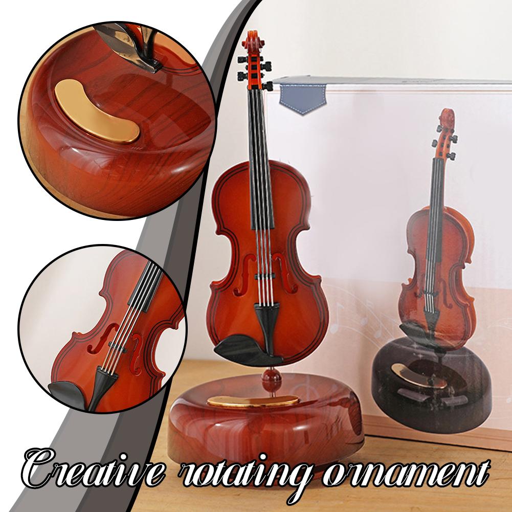 thumbnail image 2 of Ruifaya Caja de música con instrumento musical vintage, decoración de escritorio, manualidades para el hogar, adorno navideño, 2 of 7