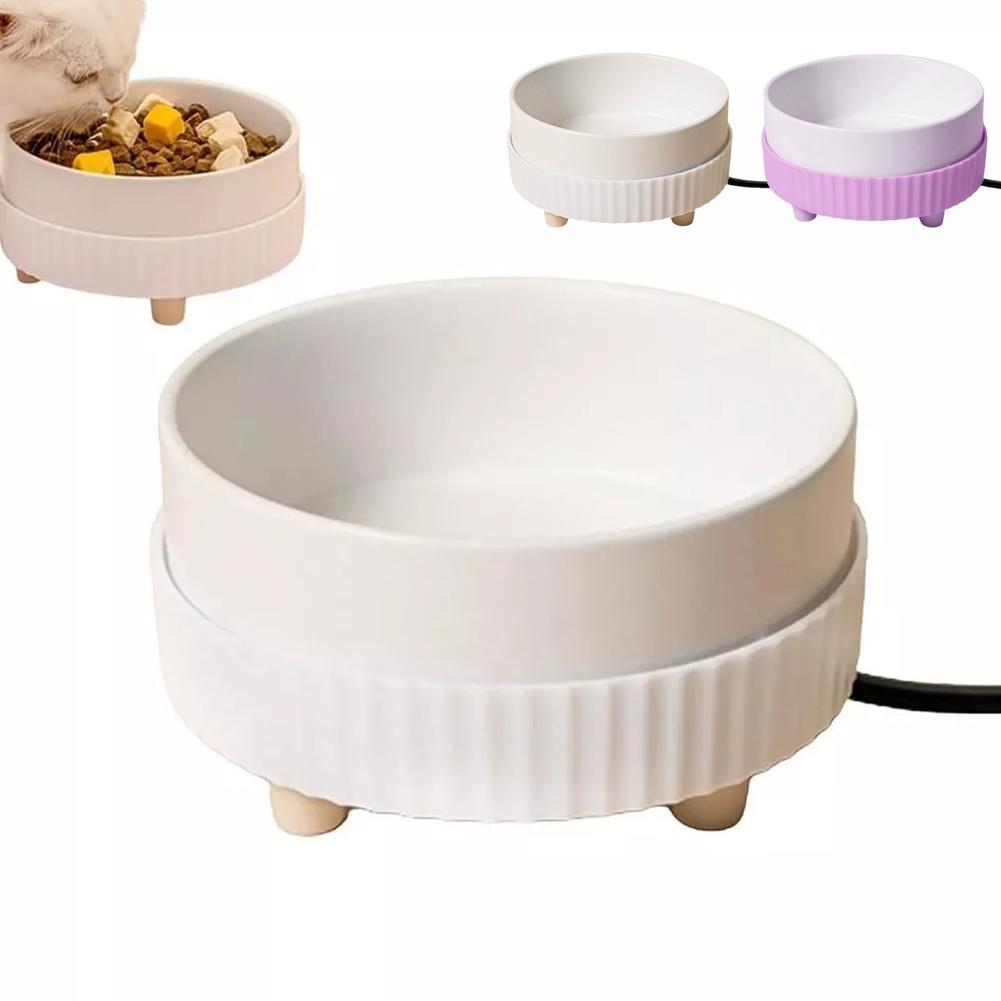 thumbnail image 3 of Wartleves Cuenco de agua calentado eléctrico para gatos, perros, plato de agua para mascotas, cuenco de alimentación para mascotas de 350 ml, 3 of 7