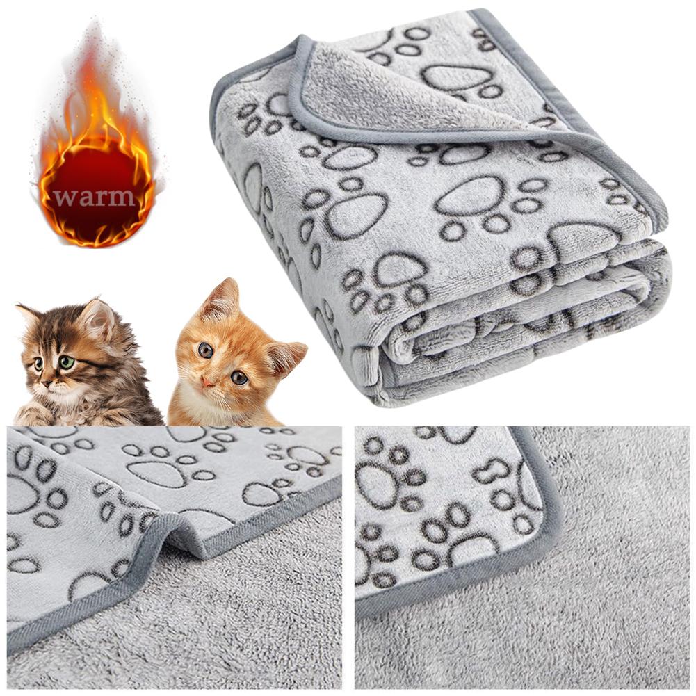 thumbnail image 3 of SGACAI Manta suave y esponjosa de alta calidad para mascotas, linda manta con estampado de patas para perros, tapete para mascotas, caliente V6, 3 of 7