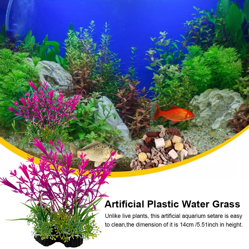 thumbnail image 2 of Ruifaya Plantas de césped acuático de plástico artificial de varios colores para decoración de acuarios, 2 of 7