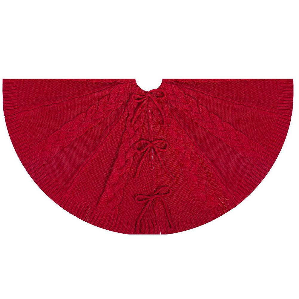 thumbnail image 4 of Ruifaya Falda de árbol de Navidad tejida Delantal de ambiente navideño de punto rojo Nuevo A8, 4 of 7
