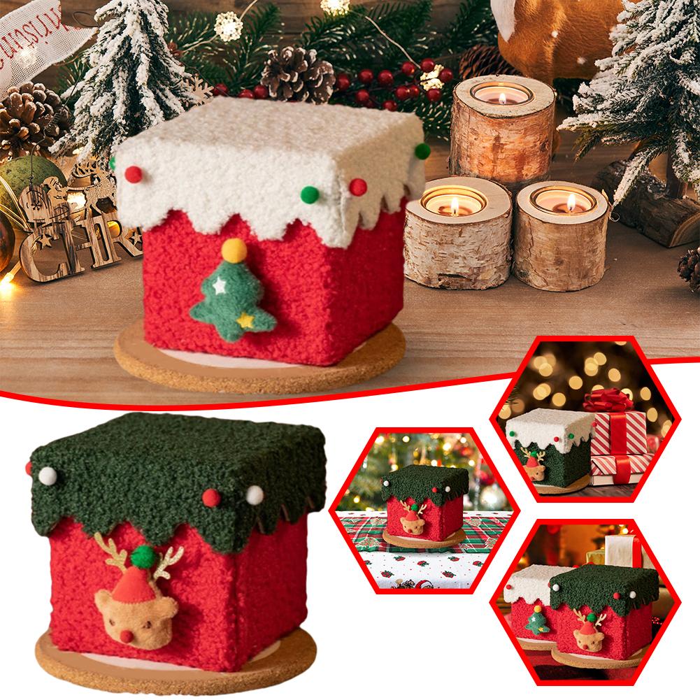 thumbnail image 3 of Ruifaya Caja de regalo navideña hecha a mano, cajas de fieltro navideñas, regalos de fiesta, accesorios decorativos, 3 of 7
