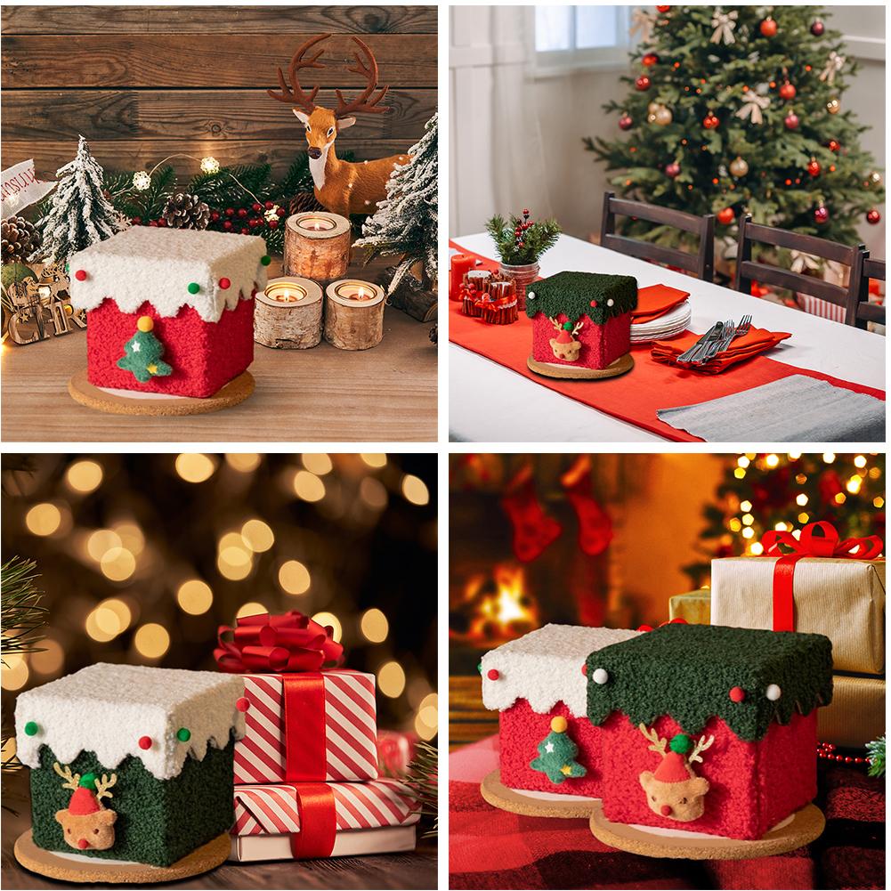 thumbnail image 2 of Ruifaya Caja de regalo navideña hecha a mano, cajas de fieltro navideñas, regalos de fiesta, accesorios decorativos, 2 of 7