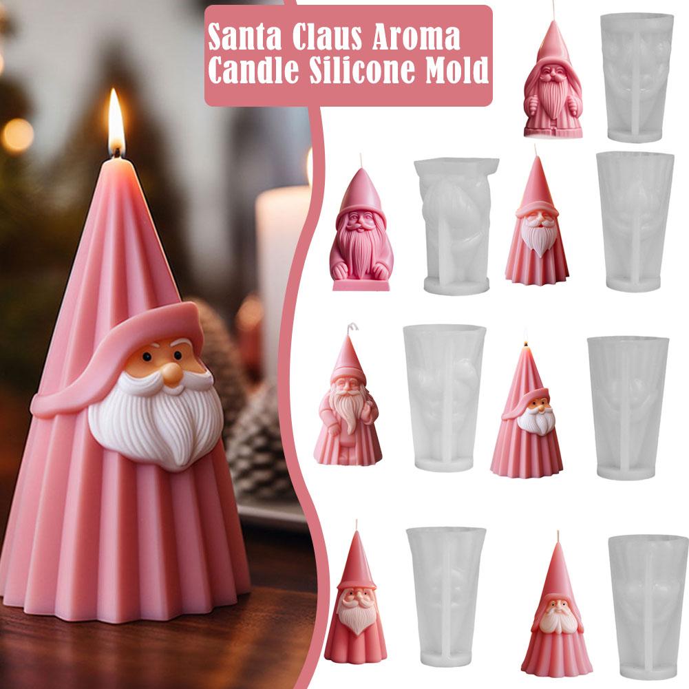 thumbnail image 3 of Ruifaya Molde de silicona para velas de Papá Noel en 3D, para hacer coronas de bricolaje, arcilla enana, yeso Res λ√, 3 of 7