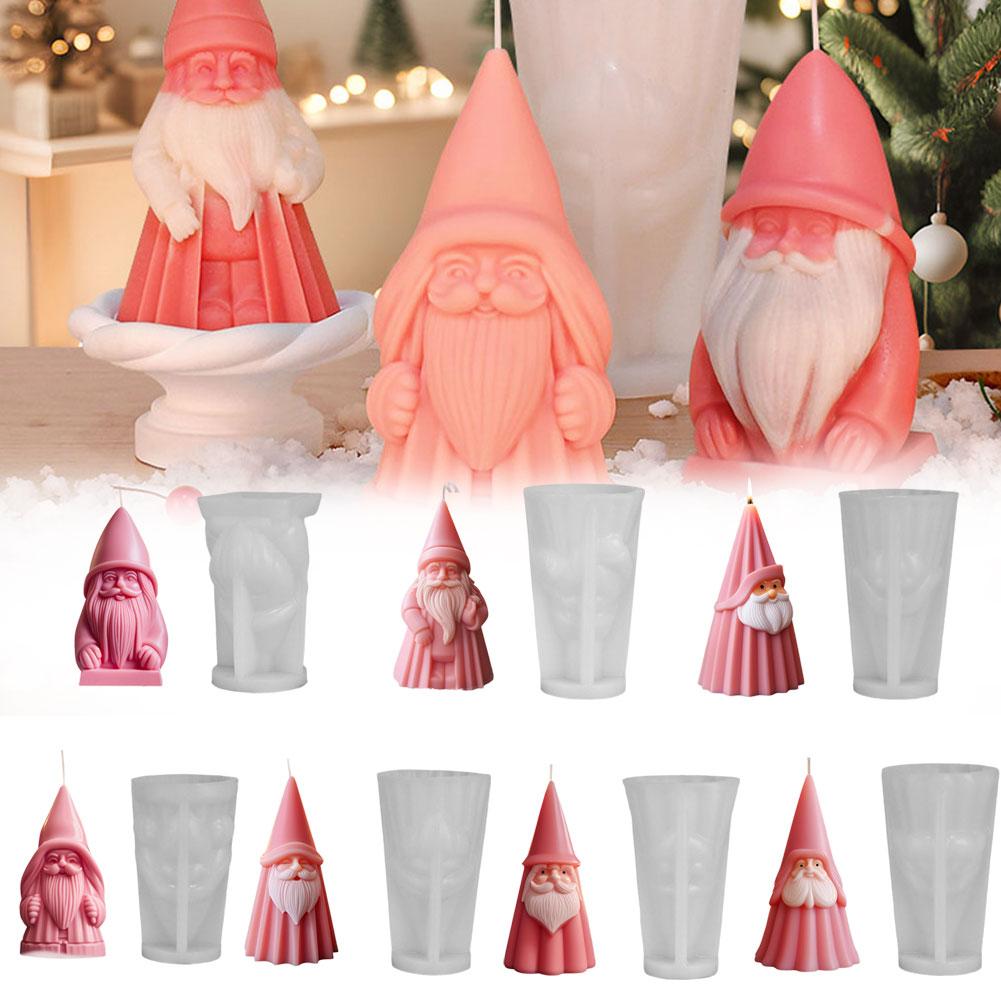 thumbnail image 2 of Ruifaya Molde de silicona para velas de Papá Noel en 3D, para hacer coronas de bricolaje, arcilla enana, yeso Res λ√, 2 of 7