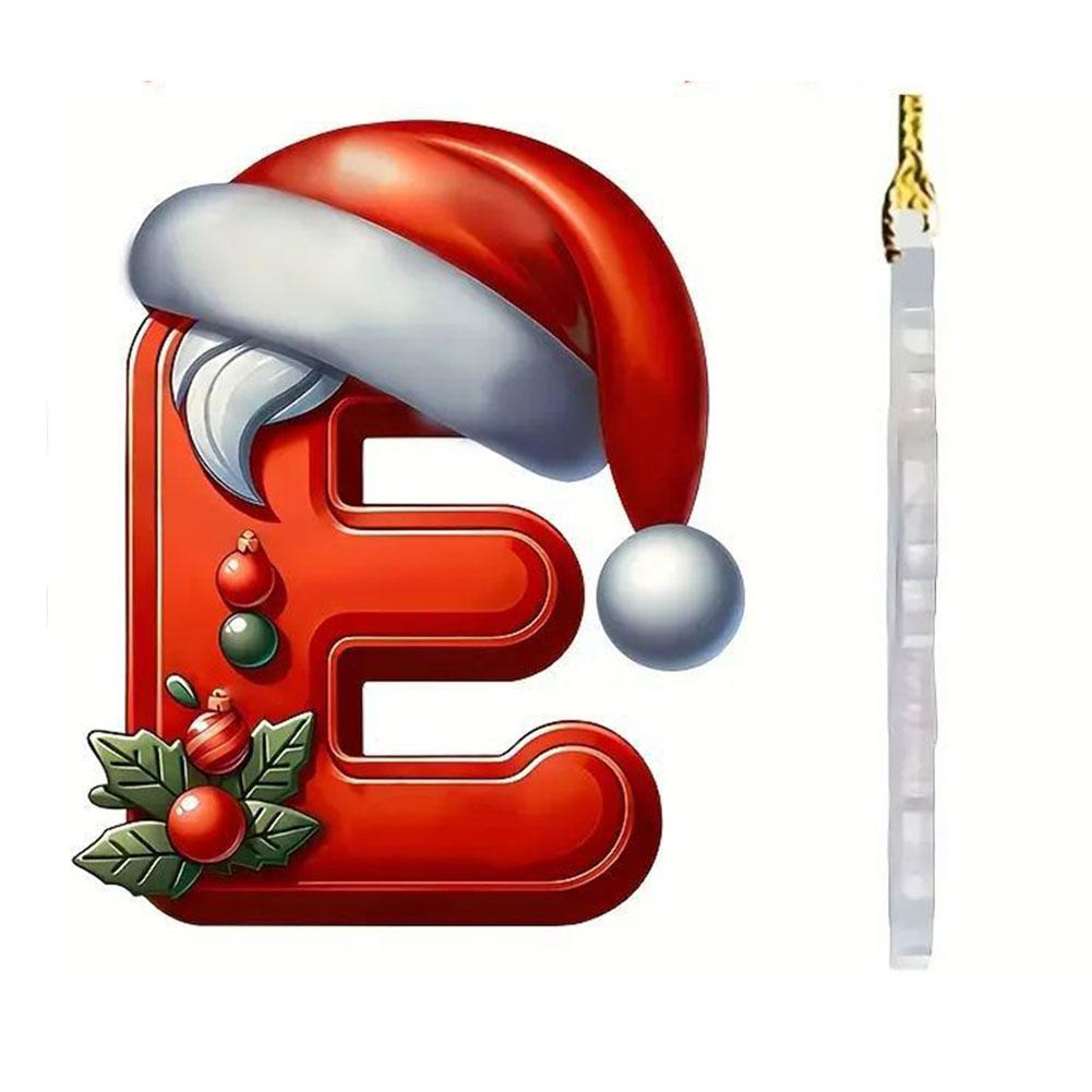 thumbnail image 4 of Ruifaya Adornos de letras navideñas, colgante de árbol de Navidad de 26 letras, adornos de Navidad rojos de la A a la Z, letras decorativas colgantes del alfabeto navideño para árbol de Navidad, ado, 4 of 7