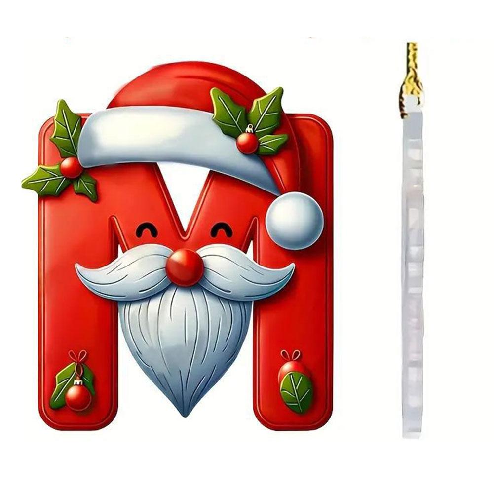 thumbnail image 5 of Ruifaya Adornos de letras navideñas, colgante de árbol de Navidad de 26 letras, adornos de Navidad rojos de la A a la Z, letras decorativas colgantes del alfabeto navideño para árbol de Navidad, ado, 5 of 7