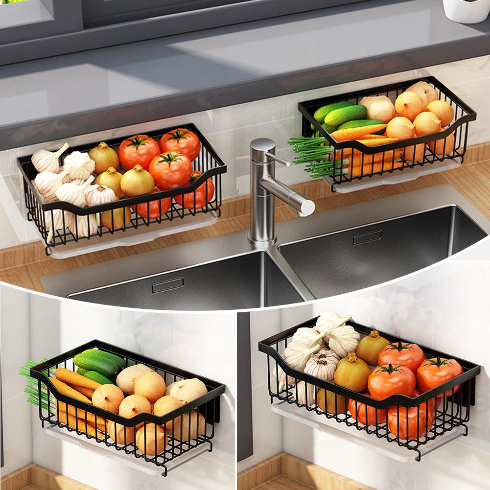thumbnail image 3 of Ruifaya Estante de pared para frutas y verduras, cestas de almacenamiento de alambre de metal, lote Z2, 3 of 7