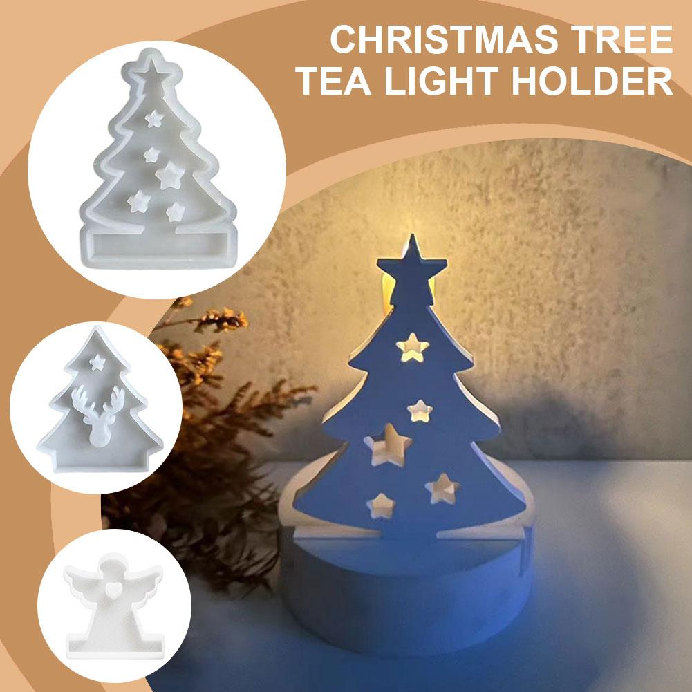 thumbnail image 2 of Ruifaya Moldes de silicona, portavelas, portavelas de árbol de Navidad, moldes para velas♯, 2 of 7