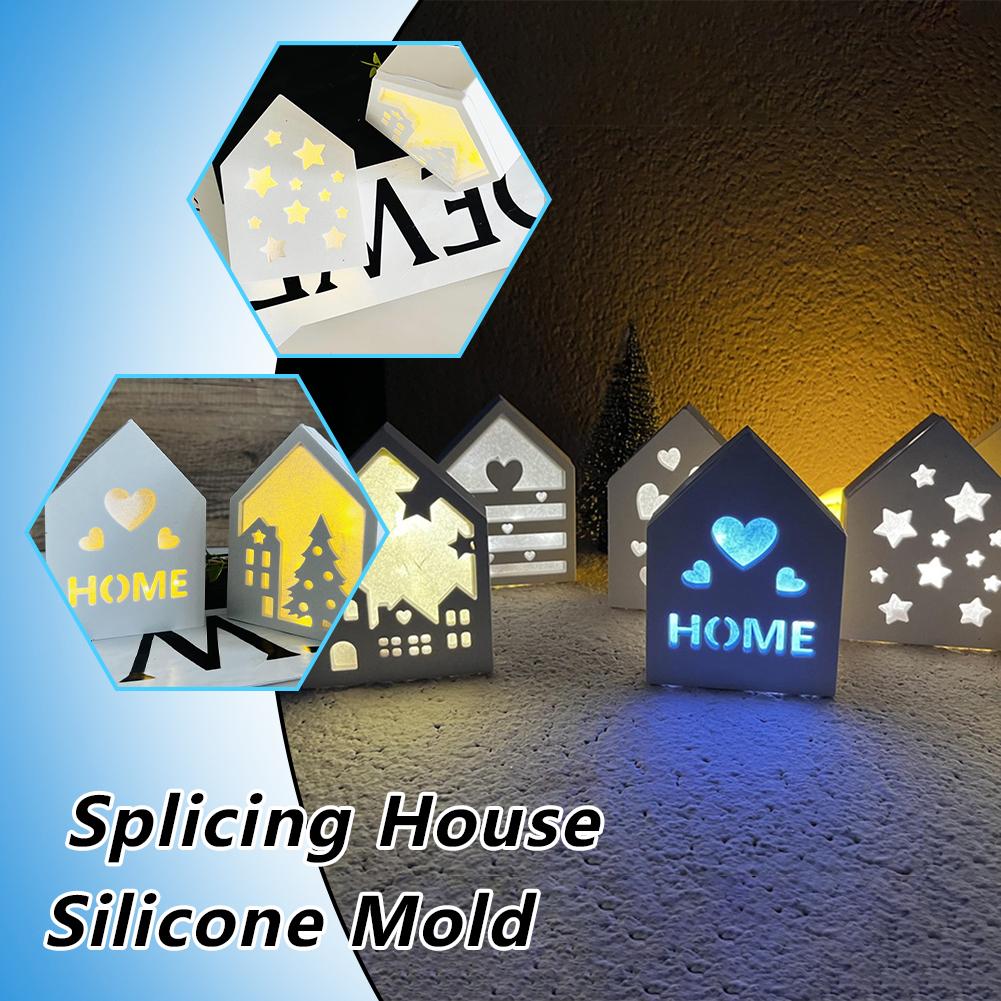 thumbnail image 3 of SGACAI Molde de silicona para casa, portavelas 3D, molde hueco para decoración de casa, regalo de Navidad DIY +, 3 of 7
