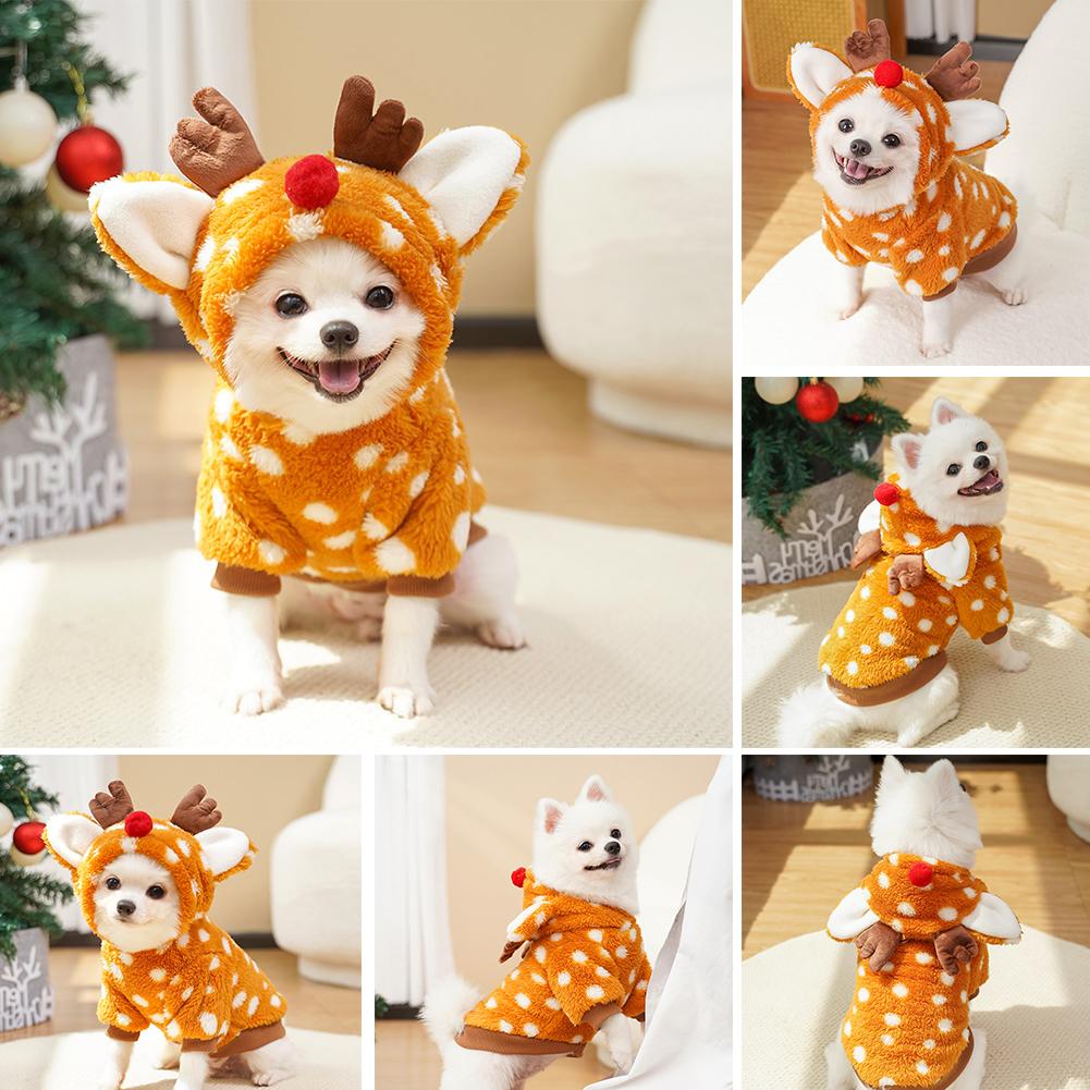 thumbnail image 4 of Ruifaya Ropa navideña para perros Ropa de invierno cálida para mascotas para perros pequeños y medianos Santa CI тч, 4 of 7
