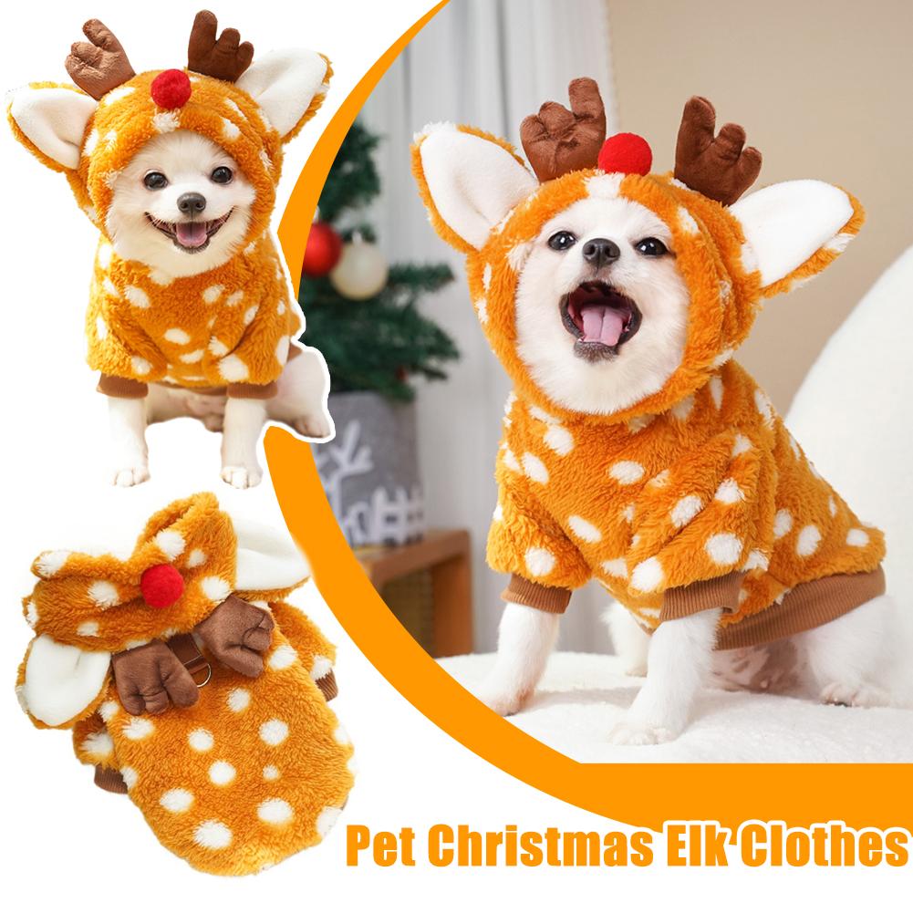 thumbnail image 3 of Ruifaya Ropa navideña para perros Ropa de invierno cálida para mascotas para perros pequeños y medianos Santa CI тч, 3 of 7