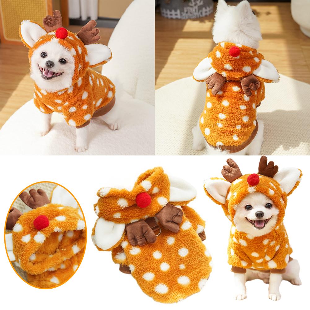 thumbnail image 2 of Ruifaya Ropa navideña para perros Ropa de invierno cálida para mascotas para perros pequeños y medianos Santa CI тч, 2 of 7