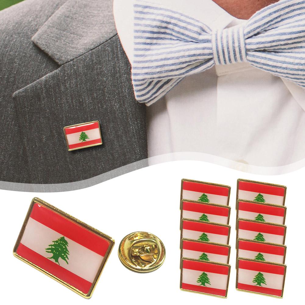 thumbnail image 2 of Wartleves Broches de solapa con la bandera del Líbano, broches a granel, insignias de recuerdo para hombres, mujeres, ropa, sombreros, 2 of 7
