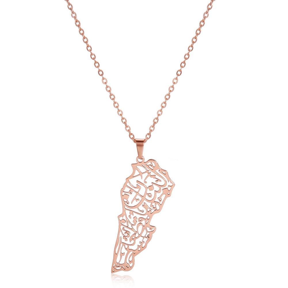thumbnail image 4 of Wartleves ZHXXCUM - Collar con colgante de mapa del Líbano de acero inoxidable, collar con mapa patriótico del Líbano para mujeres y hombres, regalos de joyería de apoyo al Líbano y Palestina, 4 of 7