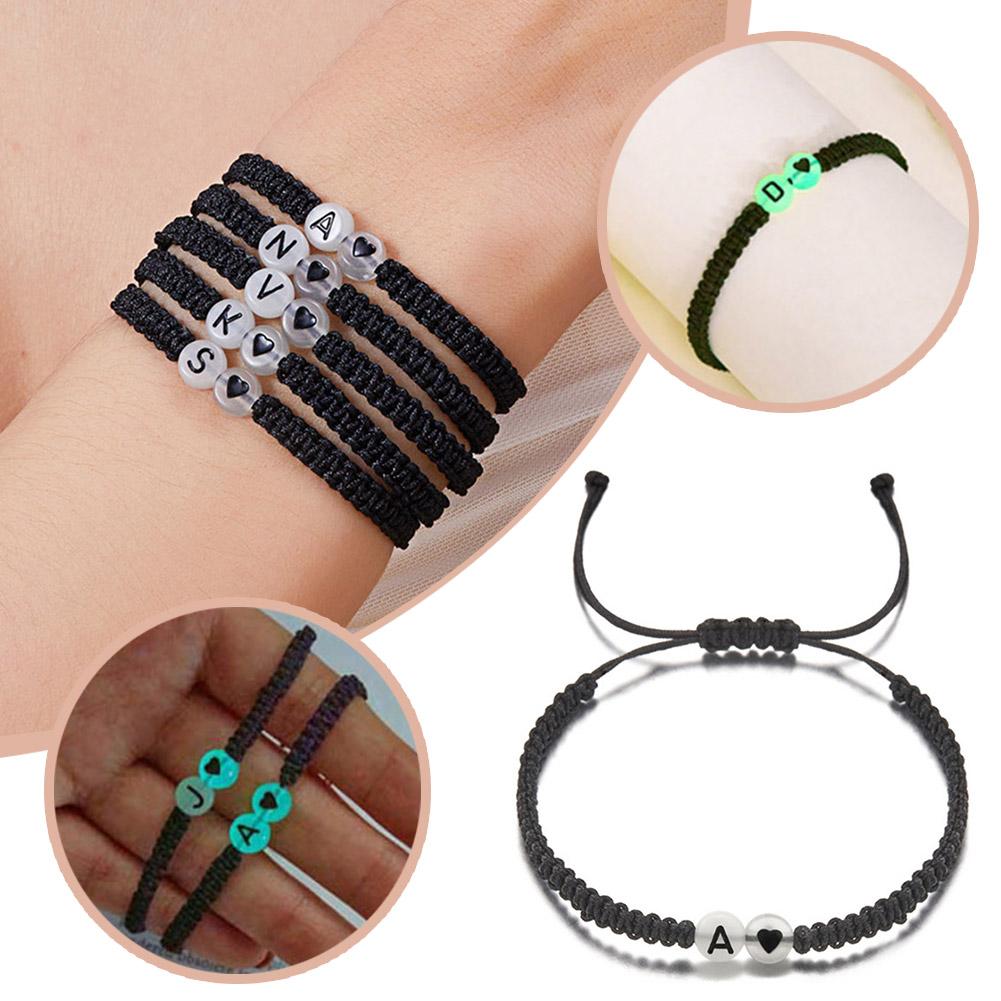 thumbnail image 2 of Ruifaya BaYuYPOO Nueva pulsera luminosa tejida a mano de 26 letras Pulsera tejida a mano para parejas Pulsera de tela hecha a mano Brazaletes de tejido vintage, 2 of 7