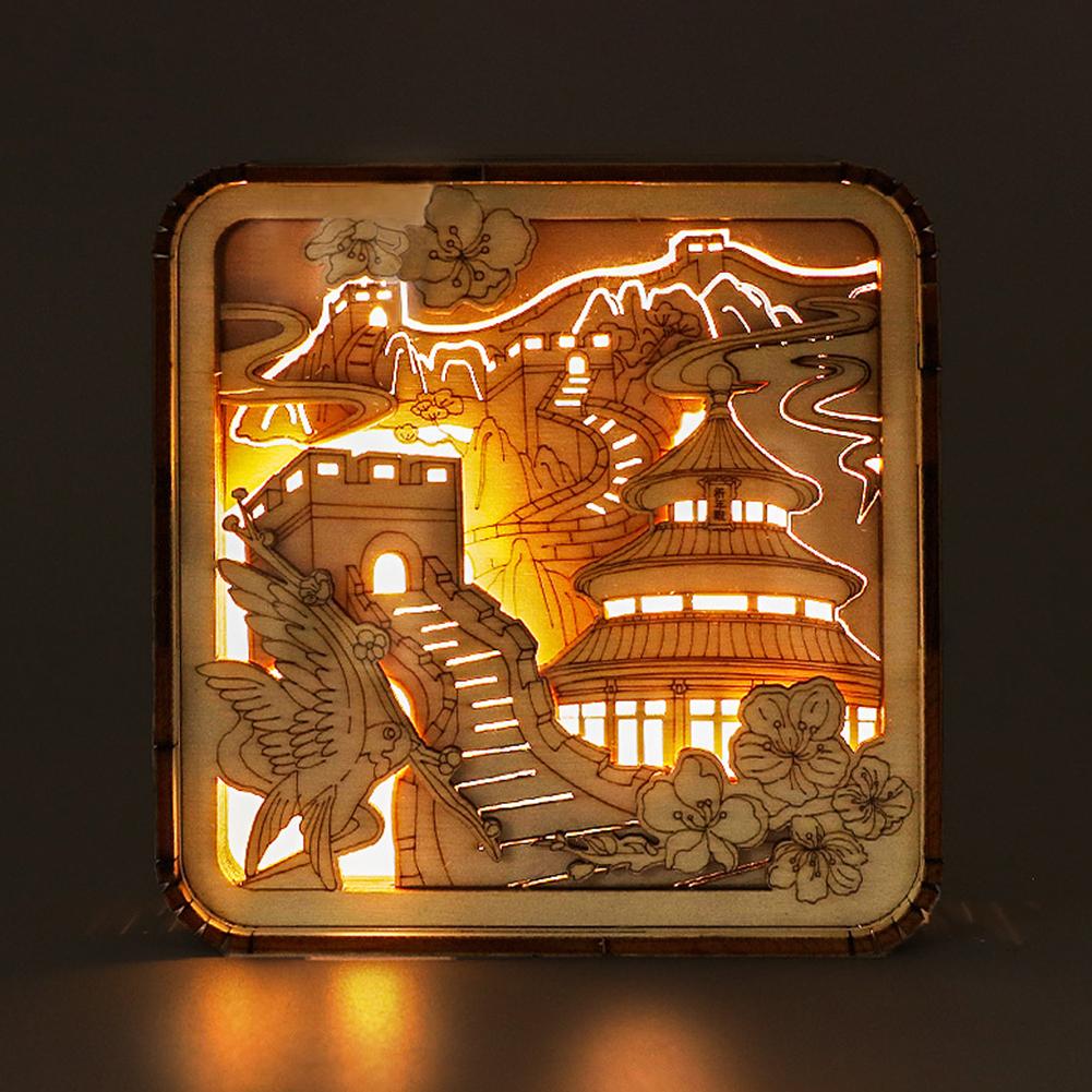 thumbnail image 4 of Ruifaya Lámpara de noche de madera para adultos, rompecabezas 3D para luz de noche para adultos, 4 of 7
